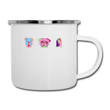 Hunde Emaille Tasse - Hunde
