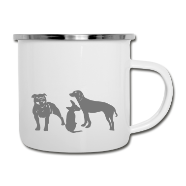 Hunde Emaille Tasse - Hunde