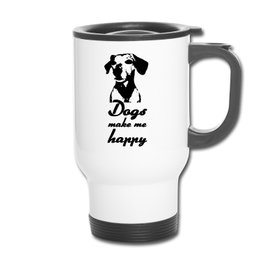 Hunde Thermobecher - Dogs make me happy - Hunde, Sprüche, Geschenk