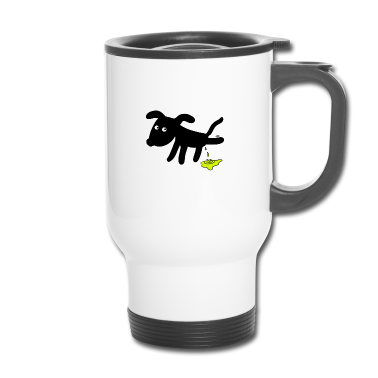 Hunde Thermobecher - Hund pinkelt Hunde