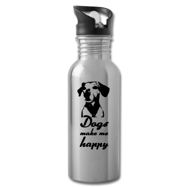 Hunde Trinkflasche - Dogs make me happy - Hunde, Sprüche, Geschenk