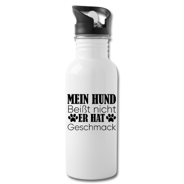 Hunde Trinkflasche - Mein Hund beisst nicht Spruch Geschenk