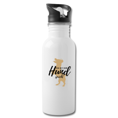 Hunde Trinkflasche - DIE MIT DEM HUND SPRICHT - Hund Hunde-Shirt