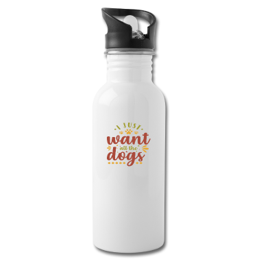 Hunde Trinkflasche - Hunde Clipart Ich will nur alle Hunde