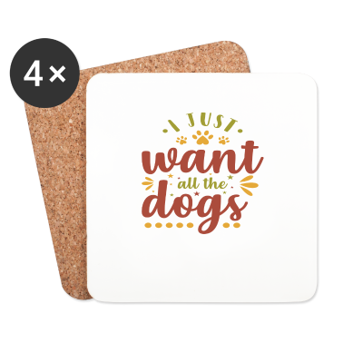 Hunde Untersetzer - Hunde Clipart Ich will nur alle Hunde