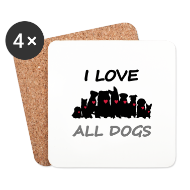 Hunde Untersetzer - Ich liebe alle Hunde, Hund