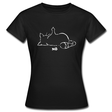 Katzen T-Shirt - Katze Nö, Nein, No...Mittelfinger