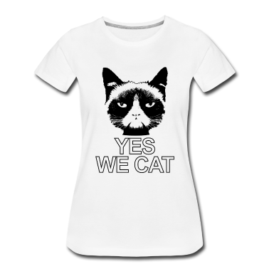 Katzen T-Shirt - böse guckende Katze Yes we cat Kater cat