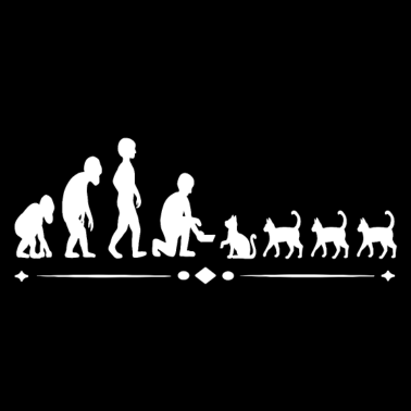 Motiv Die evolutionäre Entwicklung Katze - Mensch