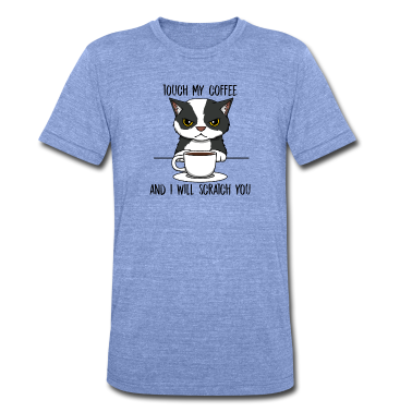 Katzen T-Shirt - Katze Kaffee Scratch You Monday Kitty Office