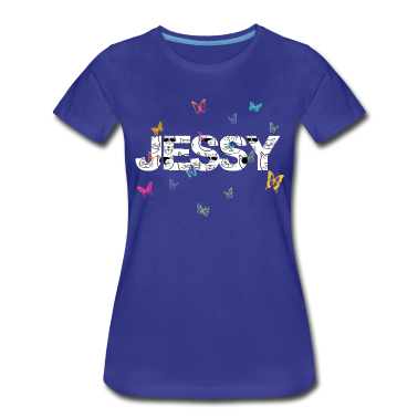 Katzen T-Shirt - Jessy - Schöner Name mit Schmetterlingen & Katzen