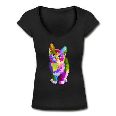 Katzen T-Shirt - Bunte Katze