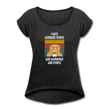 Katzen T-Shirt - Morgenmuffel Katze Katzen Kaffee Grumpy Geschenk