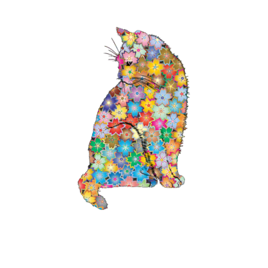 Motiv Blumen-Katze