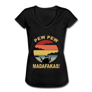 Katzen T-Shirt - Pew Pew Madafakas Katze als Geburtstagsgeschenk
