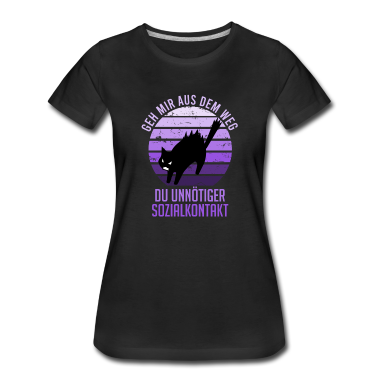 Katzen T-Shirt - Unnötiger Sozialkontakt lustiger Spruch Katze