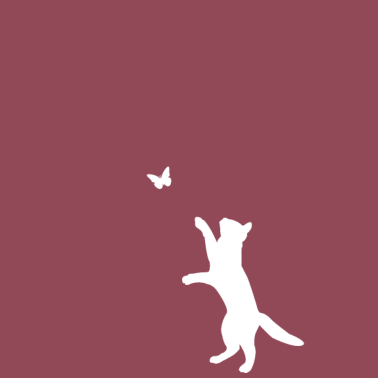 Motiv Süße Katze Schmetterling Silhouette Art