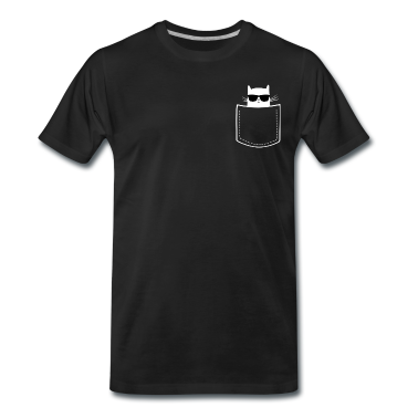 Katzen T-Shirt - Coole Katze in Brusttasche