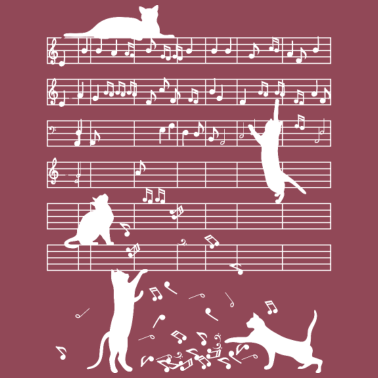 Motiv Katzen Musik Noten Geschenk