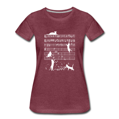 Katzen T-Shirt - Katzen Musik Noten Geschenk