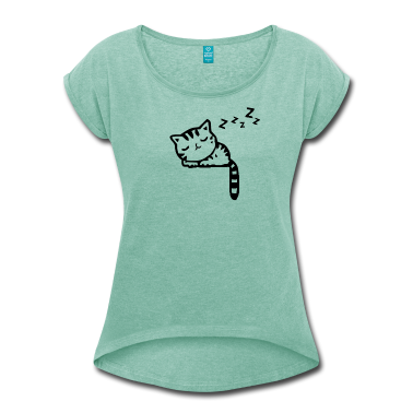 Katzen T-Shirt - schlafende Katze die schnarcht Geschenk
