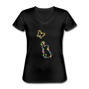 Katzen T-Shirt - Katze Schmetterling