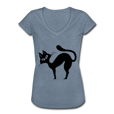 Katzen T-Shirt - schwarze Katze