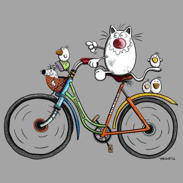 Motiv Katze auf Fahrrad