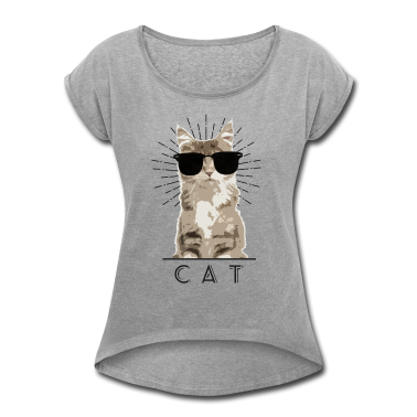 Katzen T-Shirt - Nette Katze Brille