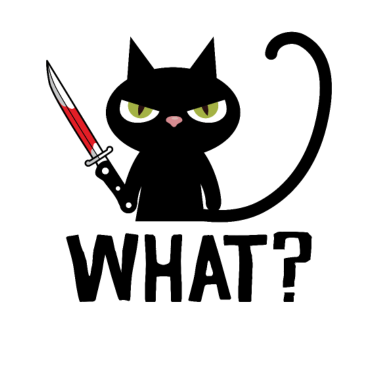 Motiv Was? | schwarze Ninja-Katze mit Messer