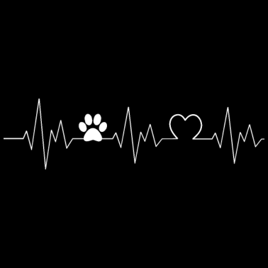 Motiv Hund Katze Herzschlag EKG Pfote Dame