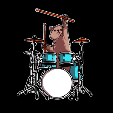Motiv Drummer Katze spielt Schlaugzeug Musiker Geschenke