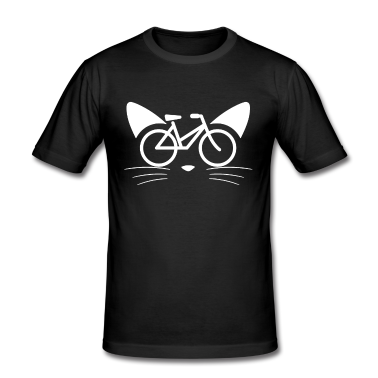 Katzen T-Shirt - Fahrrad Katzengesicht