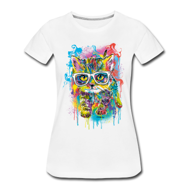 Katzen T-Shirt - P.D. Moreno Katze mit Brille
