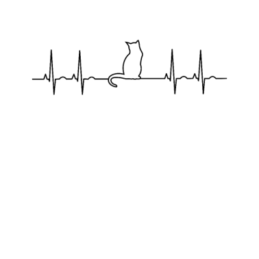 Motiv KATZE Herzschlag Puls EKG Linie Katzen Kater
