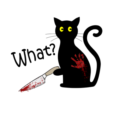 Motiv Verrückte Schwarze Katze Halloween Blut Messer