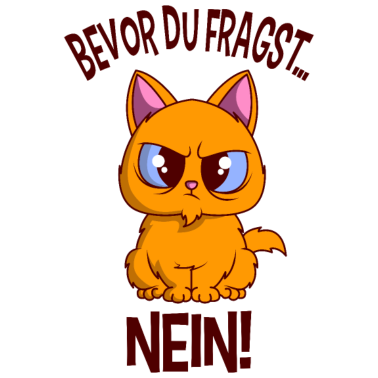 Motiv Bevor du fragst Nein lustiges Katzen Design
