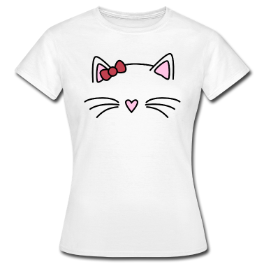 Katzen T-Shirt - Katzen Dame Schnurrbart Geschenkidee Katze T-Shirt