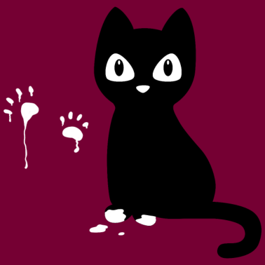 Motiv Katze mit farbigen Pfoten