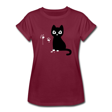 Katzen T-Shirt - Katze mit farbigen Pfoten