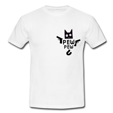 Katzen T-Shirt - Pew Pew Cat Meme Katze