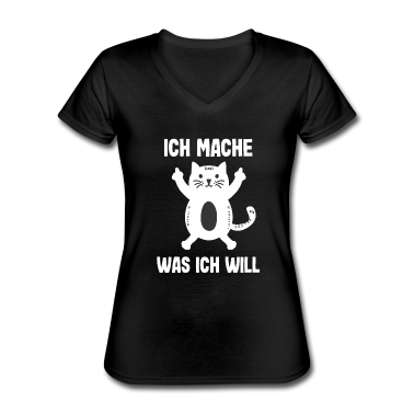 Katzen T-Shirt - Freches Kätzchen Lustige Katze Rebell Mittelfinger