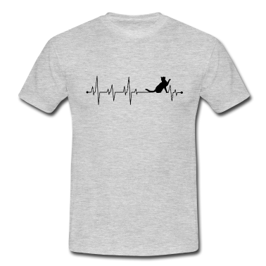 Katzen T-Shirt - Herzschlag der schwarzen Katze