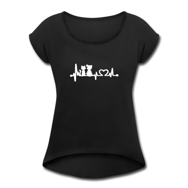 Katzen T-Shirt - Herzschlag Hund und Katze