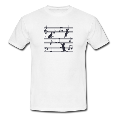 Katzen T-Shirt - Katzenmusik, Katzen, Musik, Noten