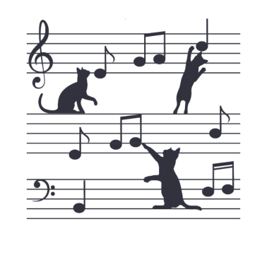 Motiv Katzenmusik, Katzen, Musik, Noten