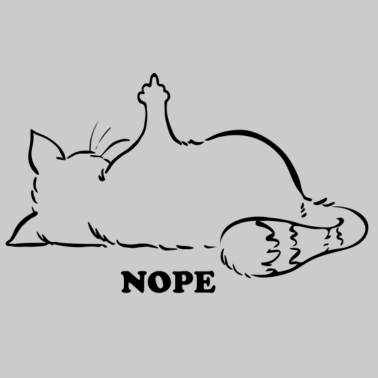 Motiv Katze Nope Mittelfinger Nein Nö Kein Bock