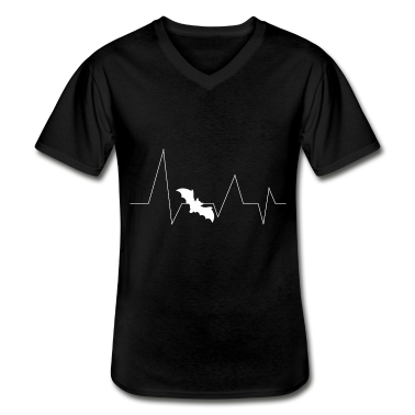Katzen T-Shirt - Halloween Vintage Fledermaus Kostüm Heartbeat