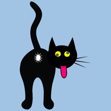 Motiv Katze von hinten, coole Katze, schwarze Katze