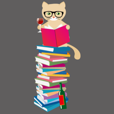 Motiv Kätzchen Katzen Wein und Bücher Geschenk Katze Buch Wein Katze